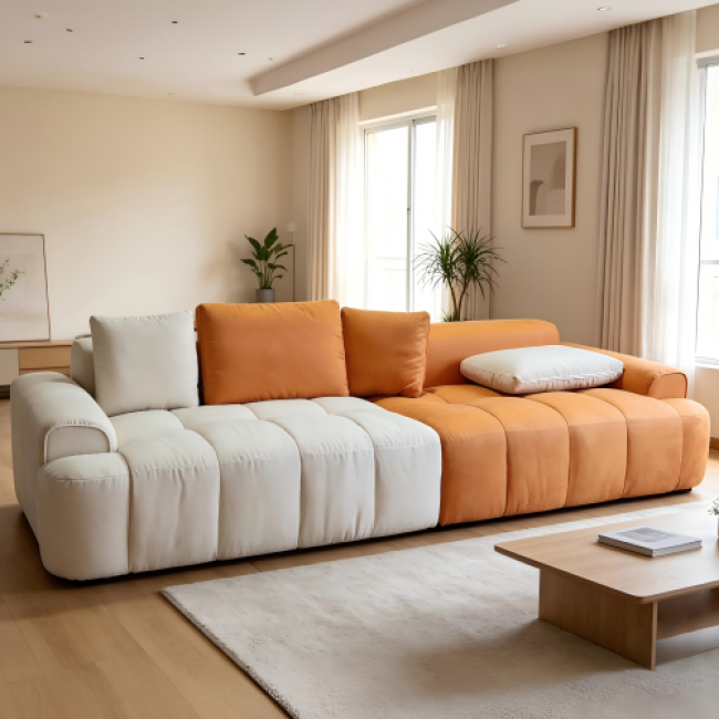 High-End Sofas - Beige & Orange, Grey & White | Bulk Clearance Sale - Image 1