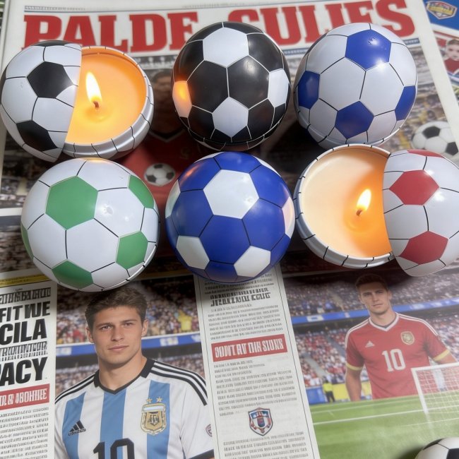 Soccer Candles | Iron Can 6pcs - Unique Gift Idea | Wholesale Pricing - Image 2