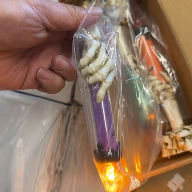 Halloween Skeleton Hand Candles - Flameless Long Stick for Party | Wholesale Bulk - Image 3