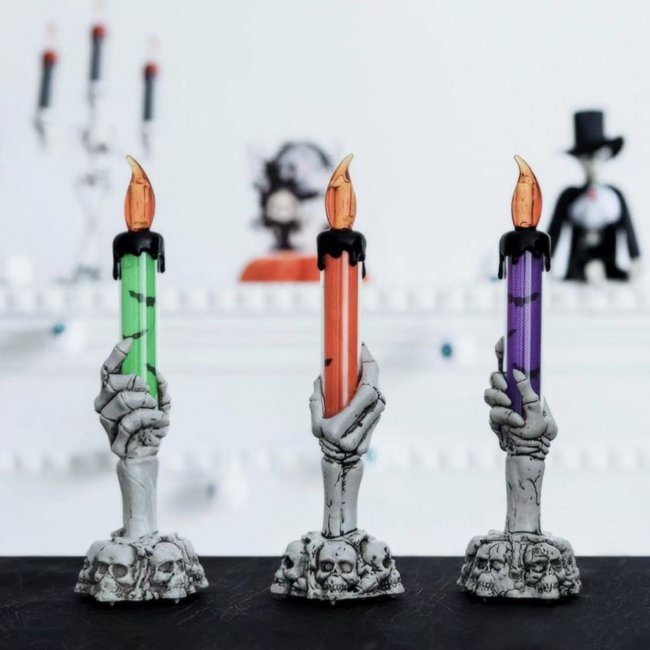 Halloween Skeleton Hand Candles - Flameless Long Stick for Party | Wholesale Bulk - Image 6