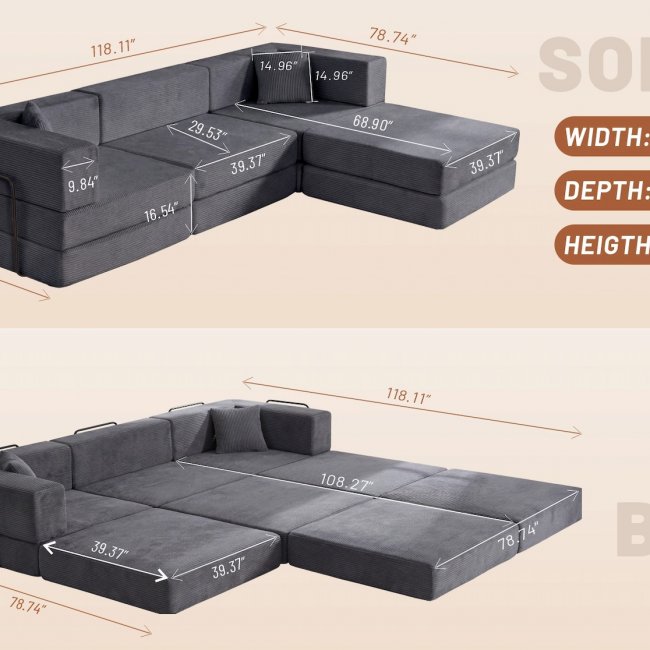 Modular Sofa 95 Sets - Comfortable Living Room Seating | Wholesale Custom Options - Image 5