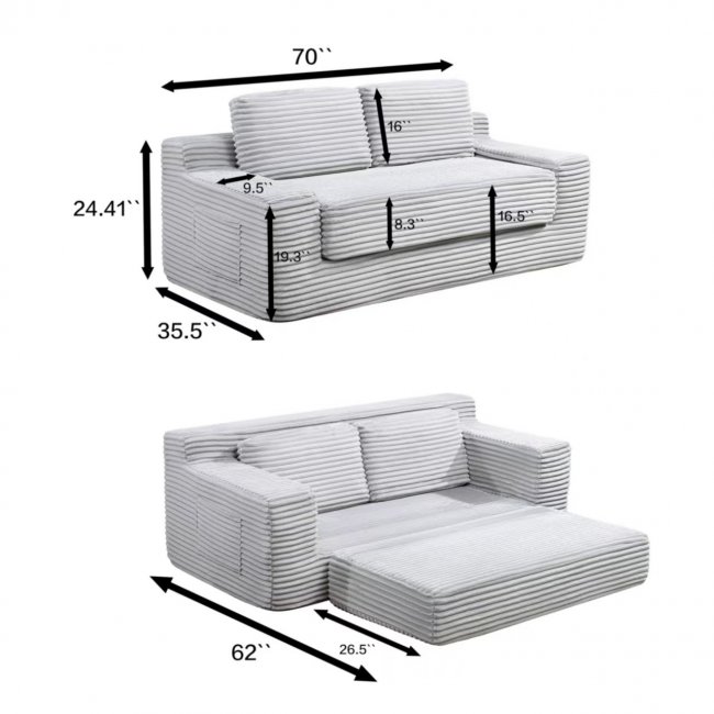 Convertible Sofa Bed 256 Set - Comfortable Design | Wholesale Direct - Image 8