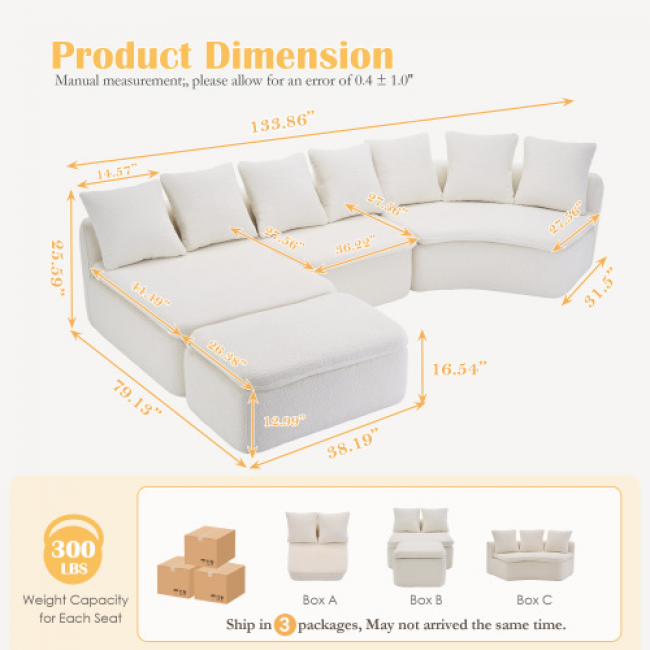 U-Shape Modular Sofa Set 23pc - Comfortable Living Room Seating | Wholesale Direct from Factory - Image 1