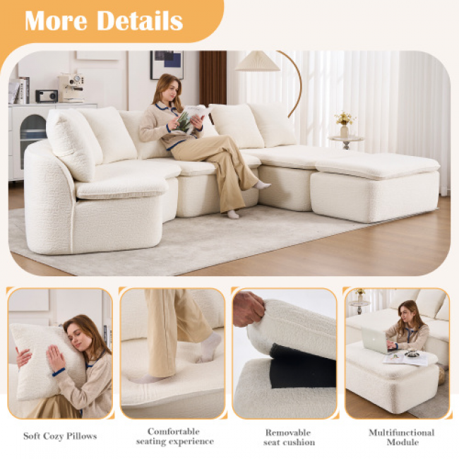 U-Shape Modular Sofa Set 23pc - Comfortable Living Room Seating | Wholesale Direct from Factory - Image 3